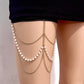 Jewelry sexy beach multi-layer pearl leg chain female night style pearl chain body chain accessories