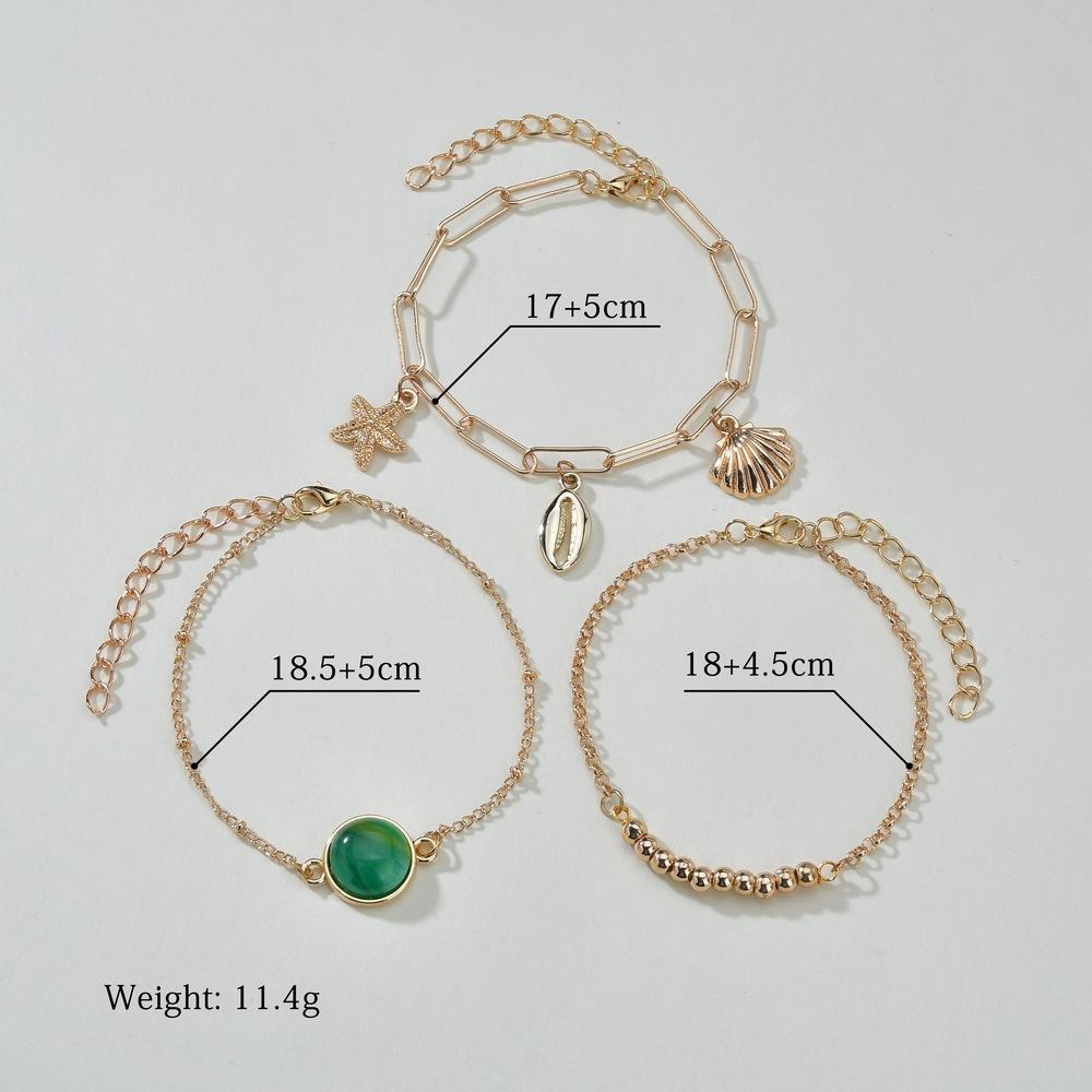 Fashion Bracelet Bohemian Alloy Shell Pendant Bracelet Multi-Piece Jewelry Set