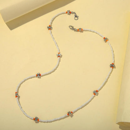 Creative Retro Butterfly Beads Mask Chain White Beads Cute Animal Glasses Chain Anti-lost Mask Hanging Chain
