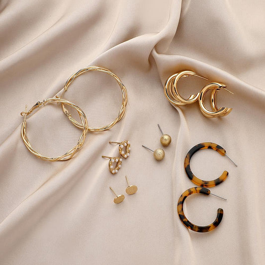 Trendy retro twist love earrings femininity leopard print acrylic earrings advanced design earrings set female