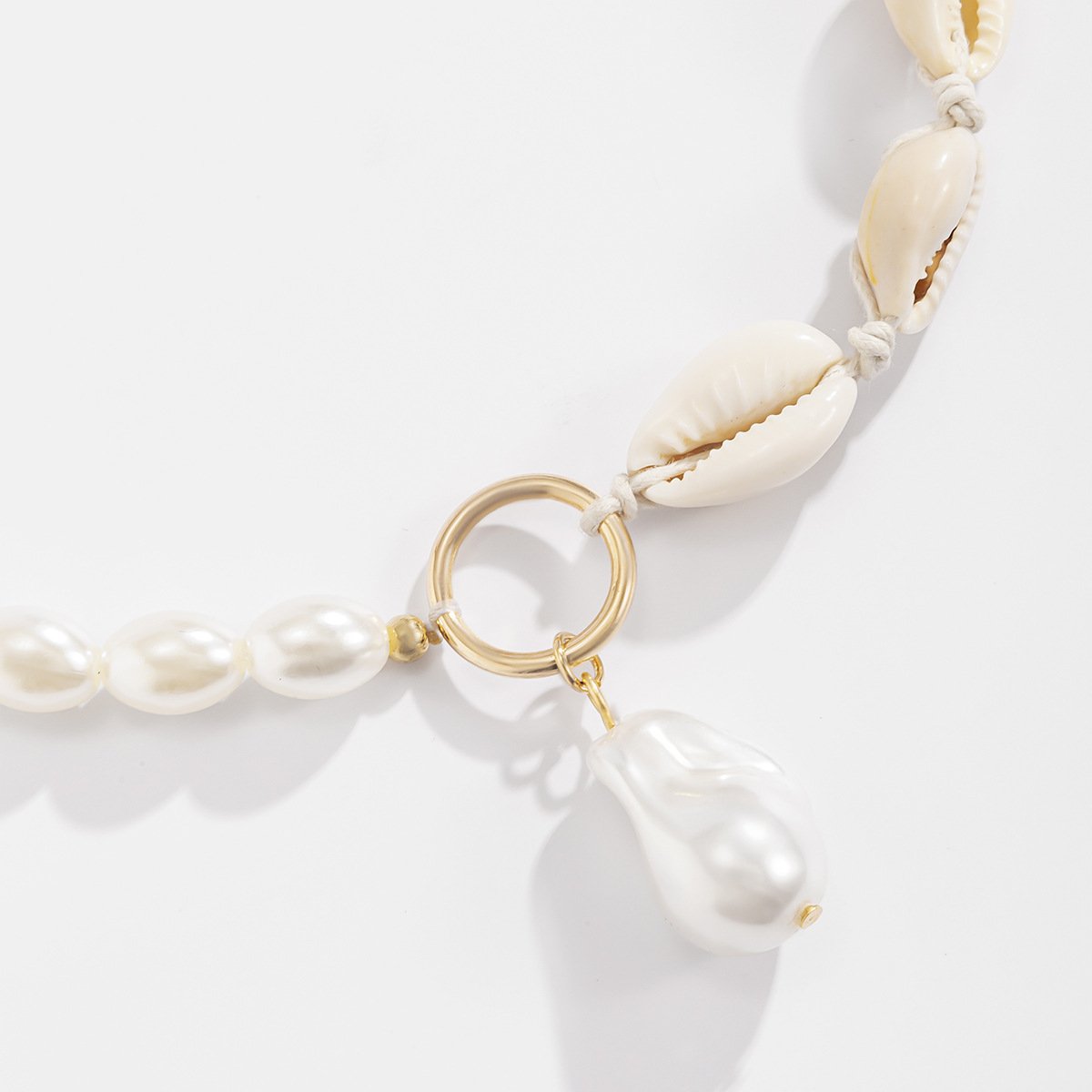 Jewelry Temperament Baroque Shaped Pearl Necklace Beach Vacation Shell Clavicle Chain Necklace