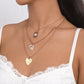 N1667 Stacked Hip-Hop Necklace Women's Brand Love Micro-inlaid Temperament Geometric Clavicle Necklace