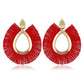 Leaf Tassel Exaggerated Earrings Retro Water Drop Fan-shaped Earrings Fashion Autumn and Winter Earrings