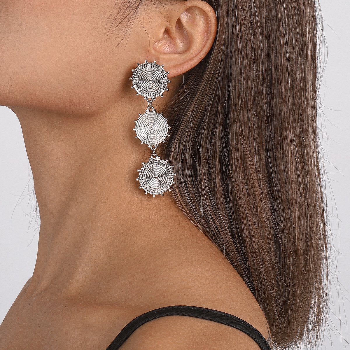 E1922 Long Personality Earrings Circle Fashion Simple Retro Earrings Thread Modern Earrings Women