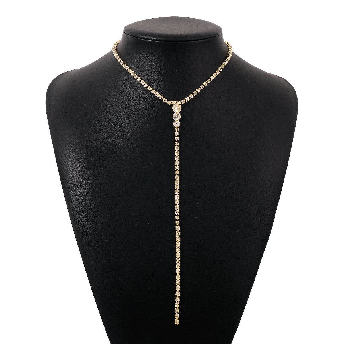 N198 Jewelry Claw Chain Full Diamond Trendy Luxury Necklace Y-shaped Retro Temperament Net Red Necklace Female