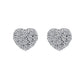 Fashion Ladies Water Filled Diamond Heart Shape Earrings Necklace Jewelry Set Pendant Jewelry