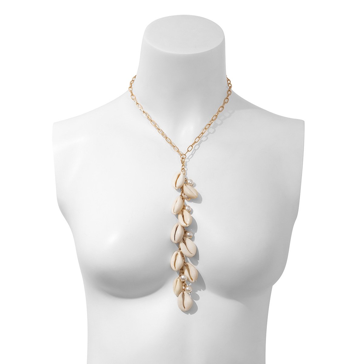 Jewelry French pastoral shell imitation pearl pendant necklace femininity long sexy necklace