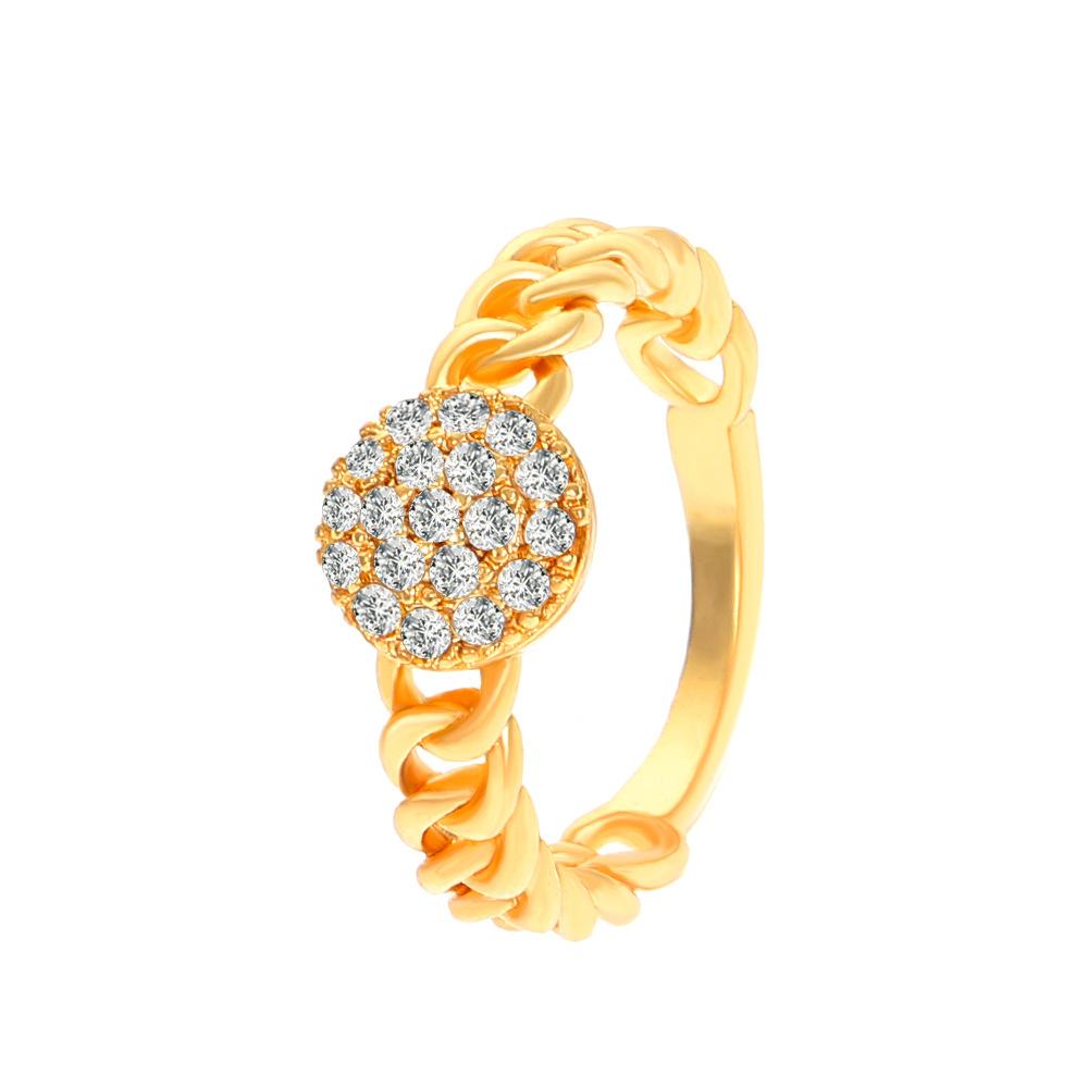 Ins full diamond round ring female fashion light luxury niche design braided twist index finger ring temperament ring