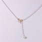 Jewelry Alloy Bow Knot Pearl Tassel Pendant Necklace Ladies Simple Temperament Popular Necklace