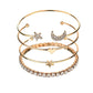 Gold Plated Heart Moon Star Diamond Bracelet For Women