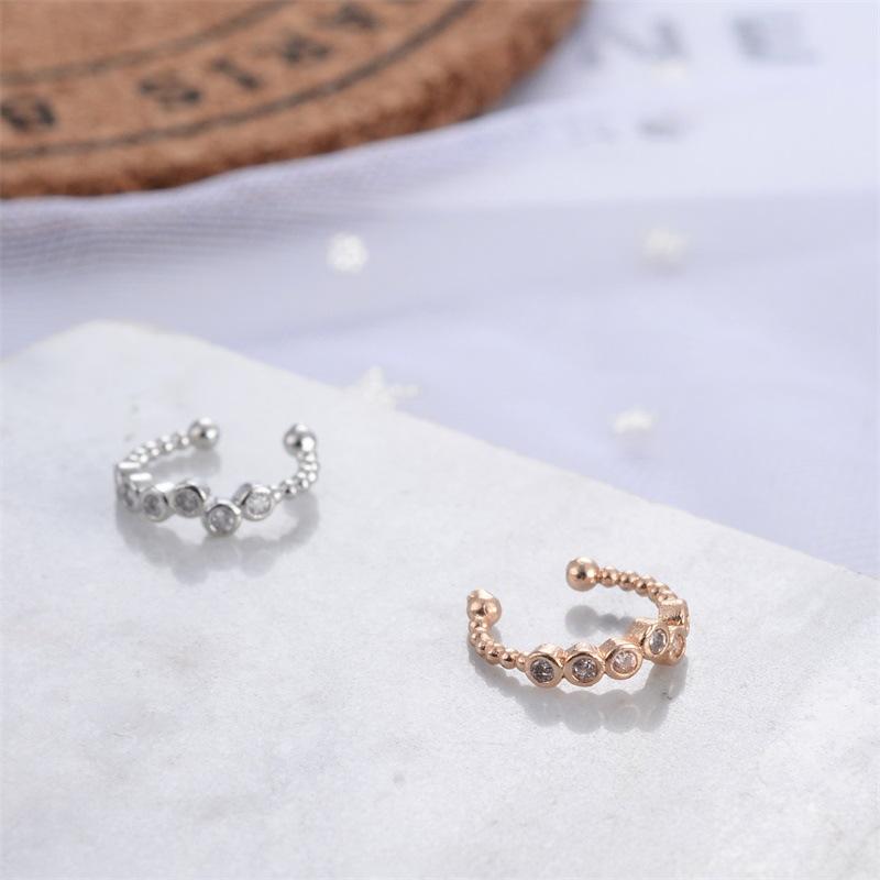 Simple and sweet U-shaped earrings with diamonds and no pierced ear clips fashion all-match beads ladies ear bone clip