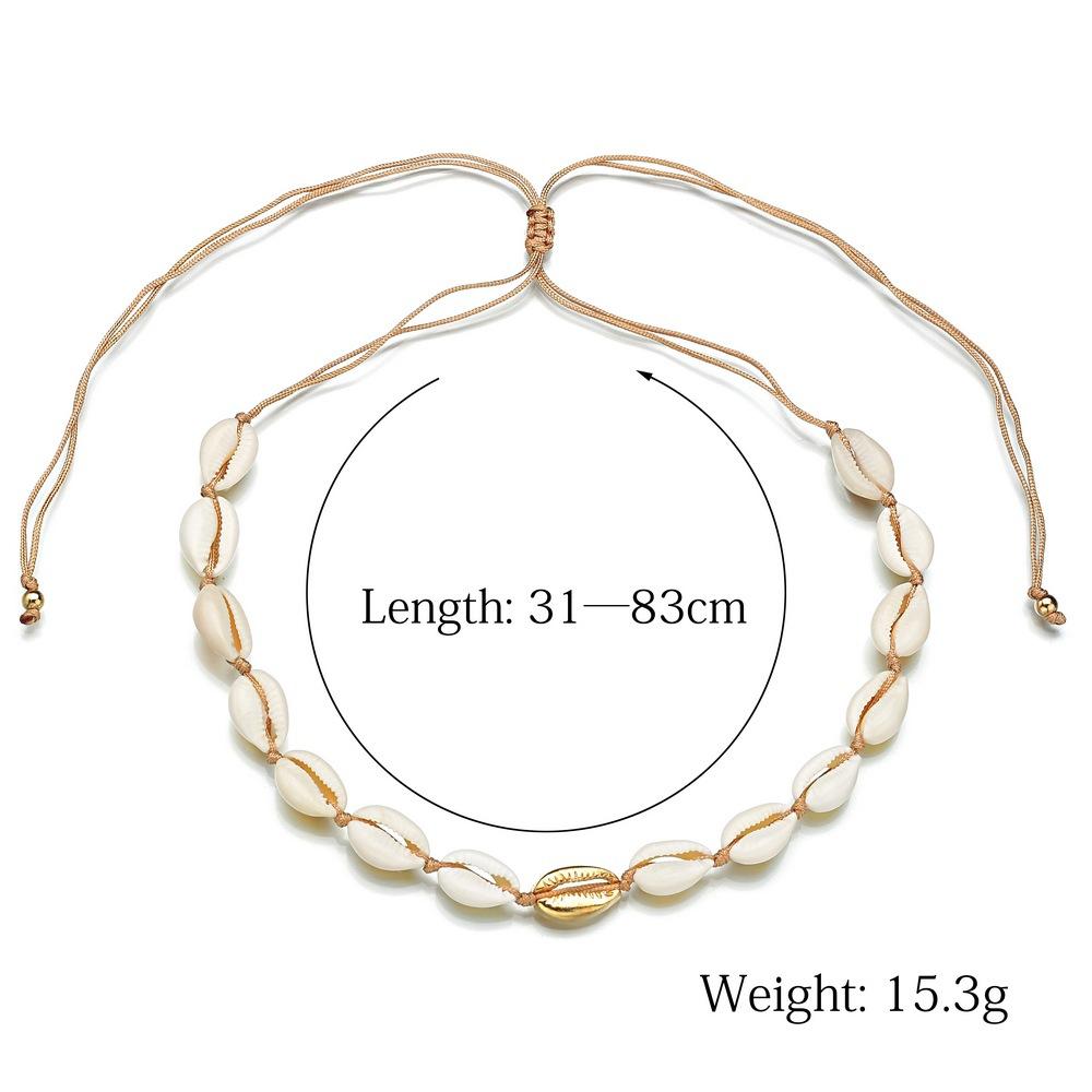 Accessories Shell Necklace Set Gold Alloy Shell Knotted Necklace