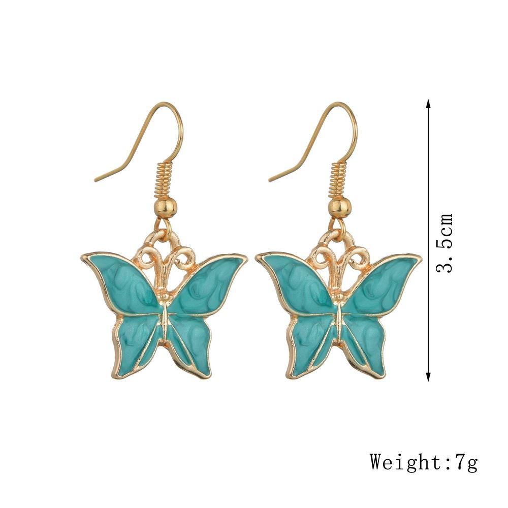 Jewelry Drip Oil Butterfly Earrings Female Retro Fashion Creative Earrings