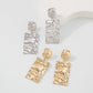 E165 Jewelry Alloy Fold Temperament Simple Earrings Retro Creative Geometric Texture Earrings