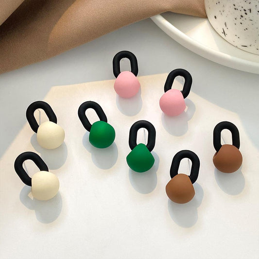 Ins milk tea hit color earrings fashion color toffee ball beads irregular earrings personalized earrings fashion