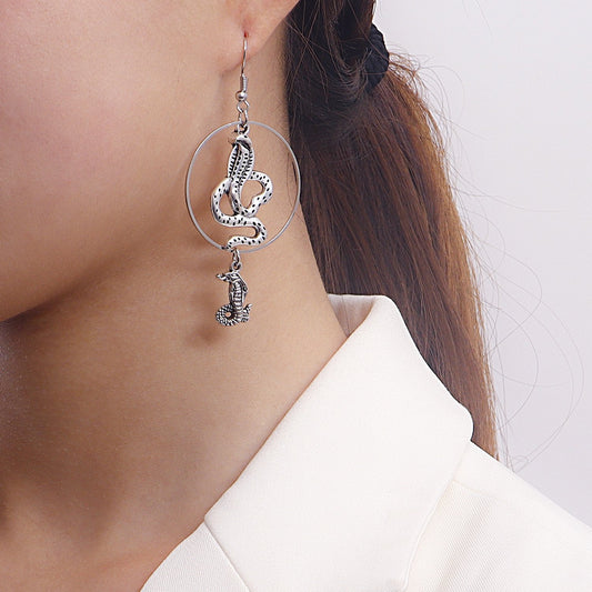 Jewelry bohemian retro trend snake earrings personality zodiac cobra ear hook earrings