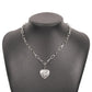 N924 Personality Chain Necklace Geometric Simple Love Pendant Necklace Fashion Temperament Diamond Necklace Women