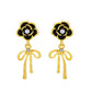 ins camellia bow earrings fashion light luxury niche design pearl tassel earrings temperament earrings