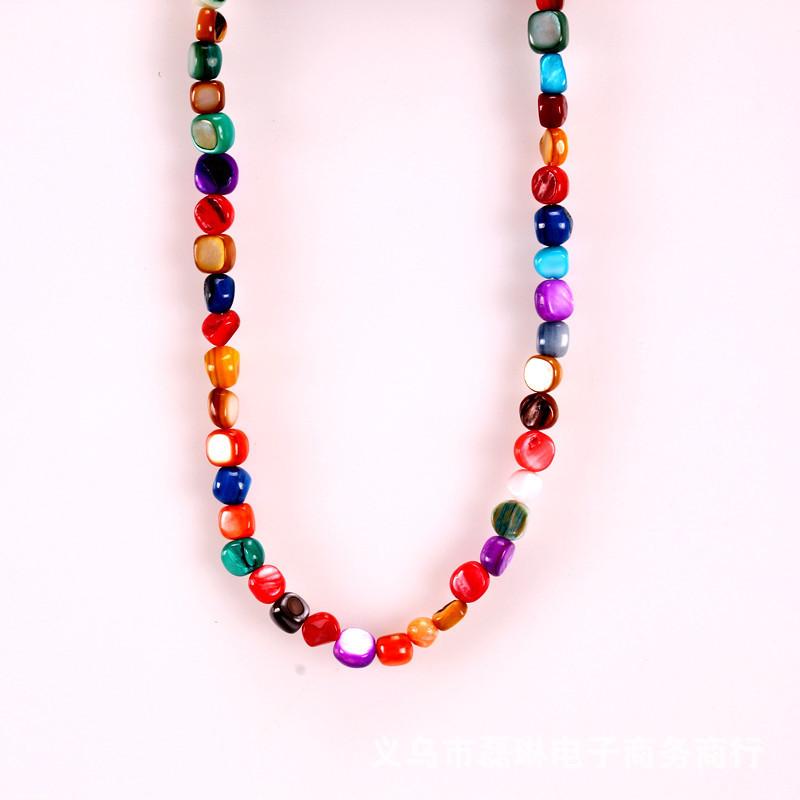 Jewelry Female Worker String Colorful Beads Bohemian Fashion Shell Necklace Two-piece Set