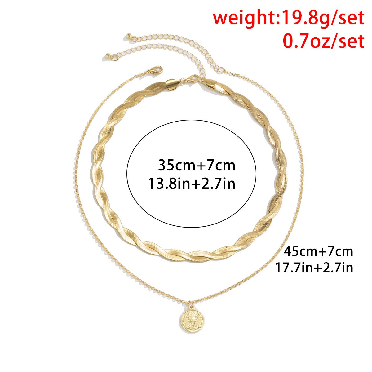 Cold woven flat snake bone chain necklace female hip-hop simple metal portrait tag clavicle necklace