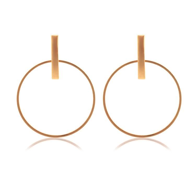 Fashion ladies round earrings simple temperament big circle female earrings