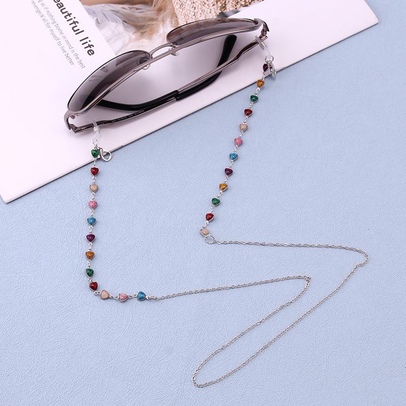 Mask hanging chain glasses chain love pendant mask chain peach heart metal glasses chain direct supply