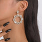 1675 Jewelry Exaggerated Light Luxury Diamond Wreath Circle Earrings Personality Retro Palace Earrings