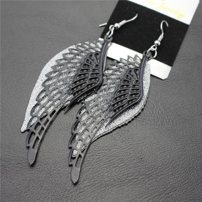 Multi-layer Hollow Angel Wings Earrings Ladies Vintage Frosted Earrings