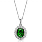 Fashion Women Rhinestone Emerald Gemstone Pendant Necklace Earrings Set Head Jewelry