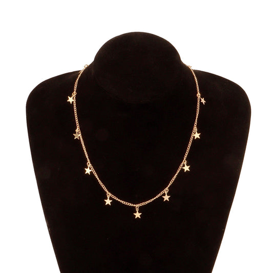 Fashion Simple Women's Alloy Plating Necklace Long Personalized Pentagon Pendant