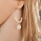 accessories seashell earrings boho beige beads large earrings jewelry
