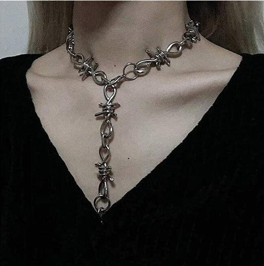 Personality hip-hop indifferent prickly thorns necklace earrings bracelet pants chain suit