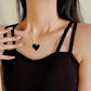 Year black big love necklace light luxury temperament clavicle chain titanium steel non-fading jewelry female