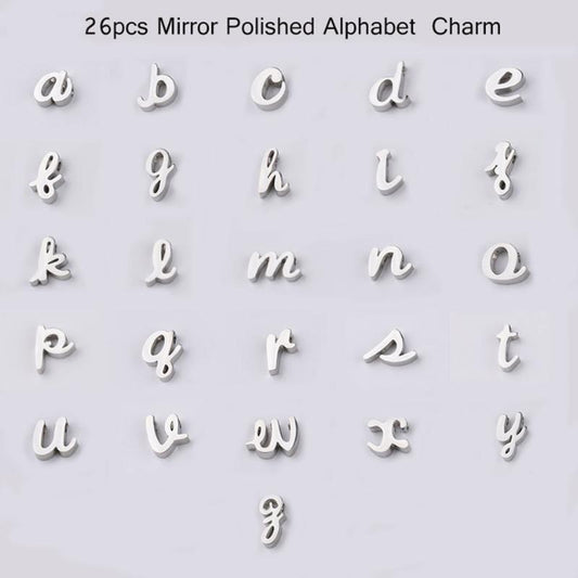 Year stainless steel fine throwing small letter necklace 26 English letters pendant necklace DIY small jewelry