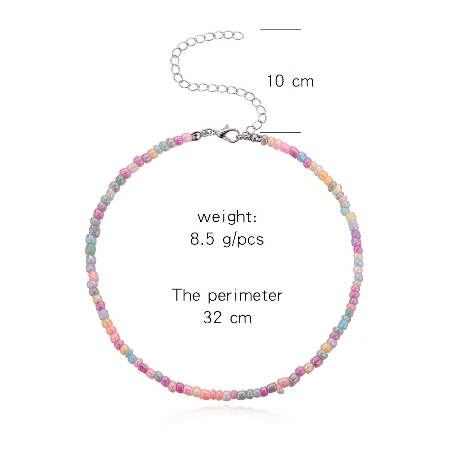 Jewelry Bohemian ethnic color rice bead necklace female fashion temperament necklace clavicle chain