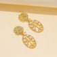 Earrings Creative Oval Tree of Life Metal Irregular Geometric Versatile Pearl Earrings