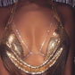 Jewelry Sexy Shining Rhinestone Chest Chain Hanging Neck Claw Chain Beach Bikini Body Chain Women