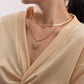 Custom Jewelry Fashion Double Flat Snake Chain LOVE Heart Pendant Necklace Female Niche Design Sense Necklace