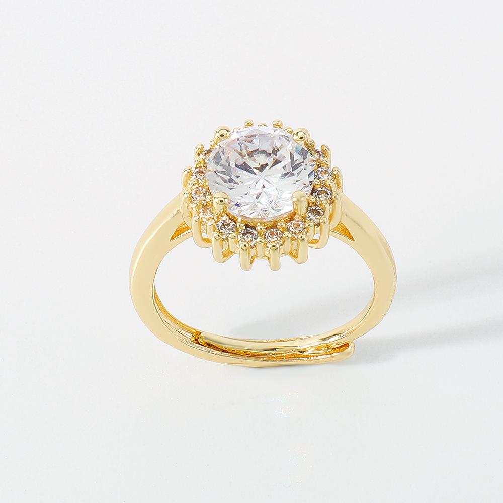 ZR133 Exaggerated Net Red Hand Decoration Copper Zircon Fashion Personality Ring Light Luxury Temperament Small Open Ring