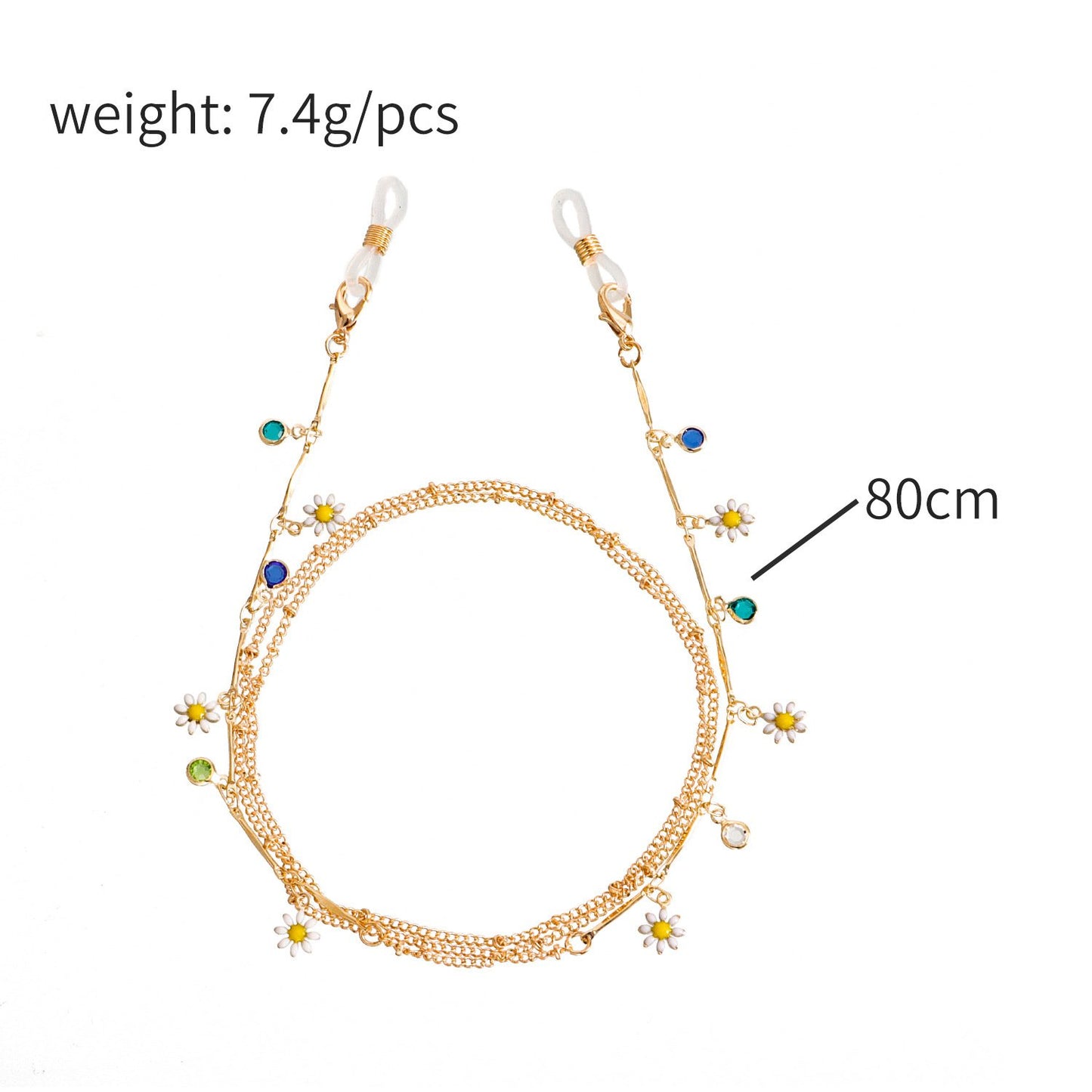 Glasses Jewelry Drip Oil Color Heart Geometric Flower Mask Accessories Glasses Chain Female