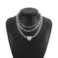 N1796 retro niche necklace stacked multi-layer claw chain love necklace chain exaggerated punk necklace