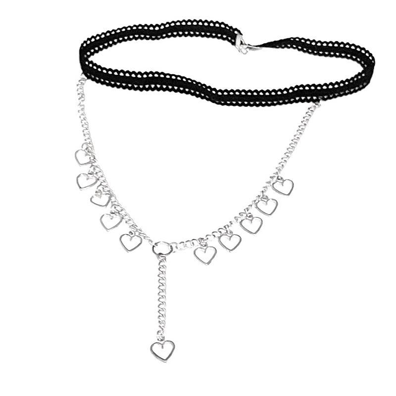 Simple chain love elastic leg chain female personality geometric love thigh chain female body chain