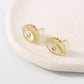 ZE122 Jewelry Zircon Resin Simple Earrings Creative Devil's Eye Copper Material Geometric Earrings