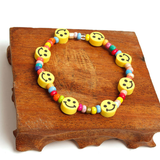 Jewelry Cartoon Smiley Rice Bead Bracelet Female Color Handmade Beaded Bohemian Jewelry Bracelet