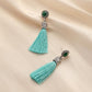 Ethnic engraved small tassel crystal versatile temperament fashion earrings earrings