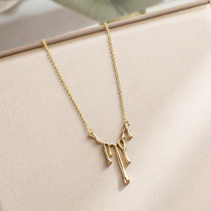 Cold and fresh water drop lava necklace female dark love earrings female minority design sense irregular heart-shaped earrings