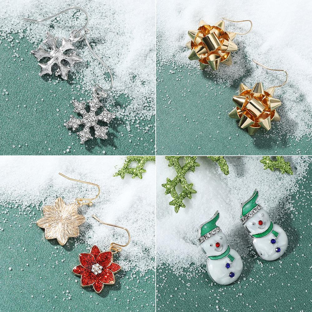 Christmas series earrings cartoon cute dripping oil simulation snow elk earrings autumn and winter