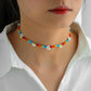 ETSY Necklace Creative Handmade Rice Beads Woven Small Flower Bohemia Personality Color Clavicle Necklace