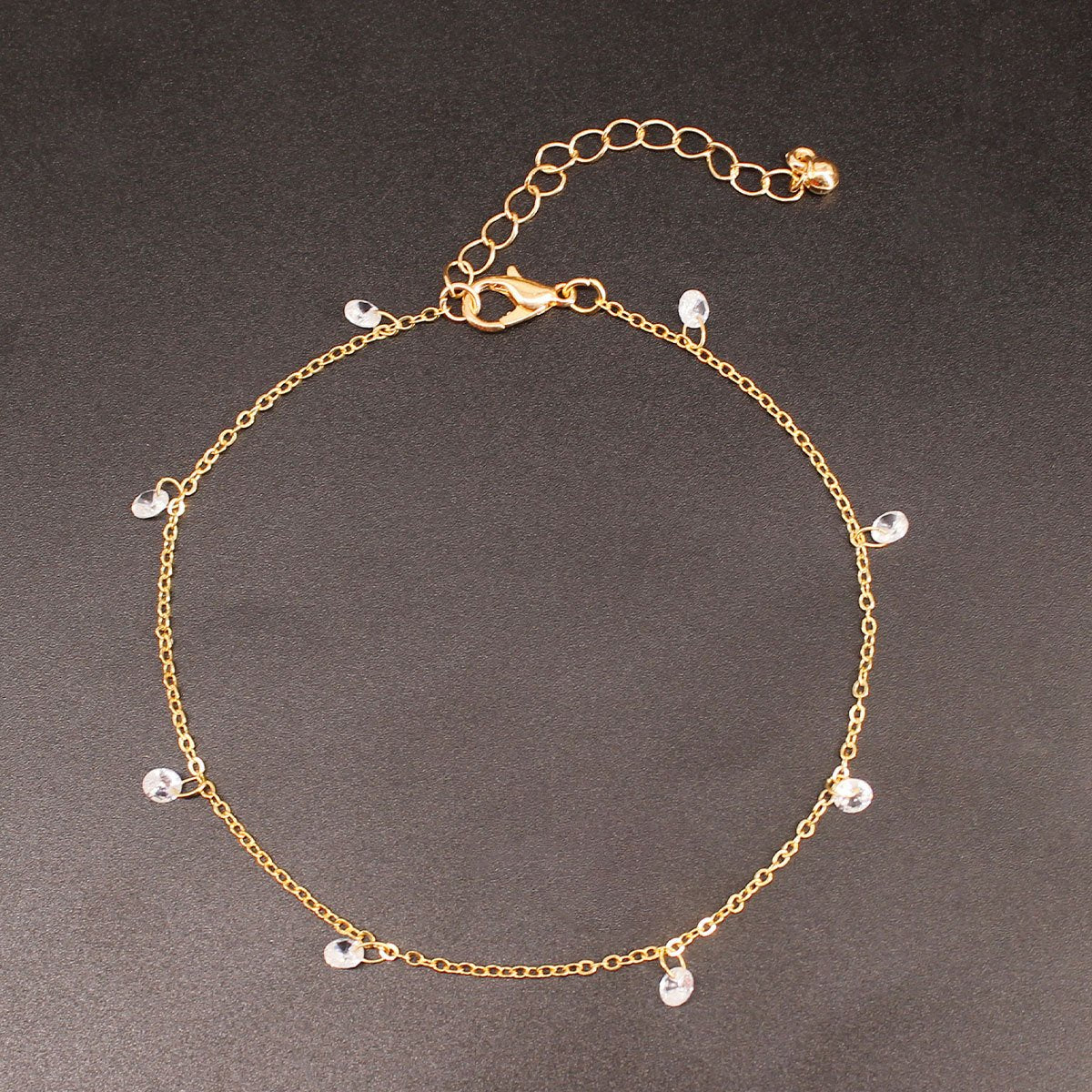 Jewelry Simple Metal Chain Beach Anklet Female Bohemian Fashion Rhinestone Foot Jewelry
