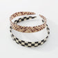 F4321 Internet celebrity checkerboard hair hoop wide-brimmed resin simple head hoop niche retro going out pressing hair headgear